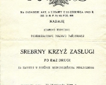 Dyplom Braz.Krzyz Zaslugi podkom.A.Kopec 1937.jpg