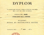 Dyplom Braz.Medal za Dl.Sluzbe podkom.A.Kopec 1938.jpg